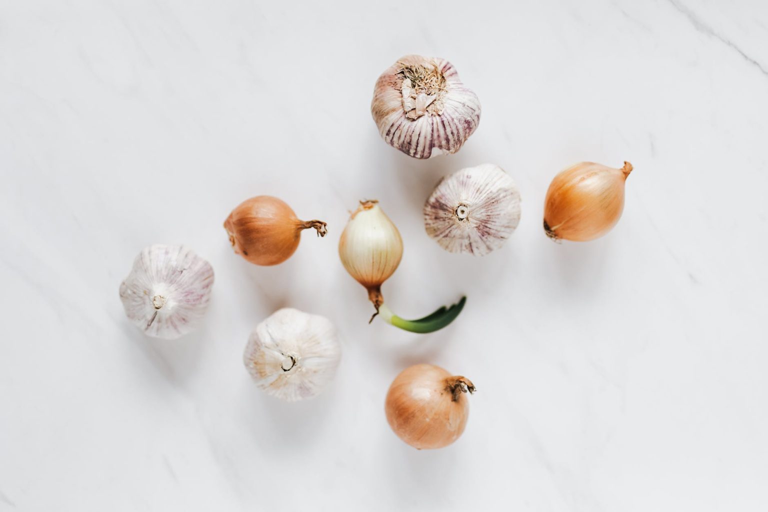 composition of raw onions and garlic